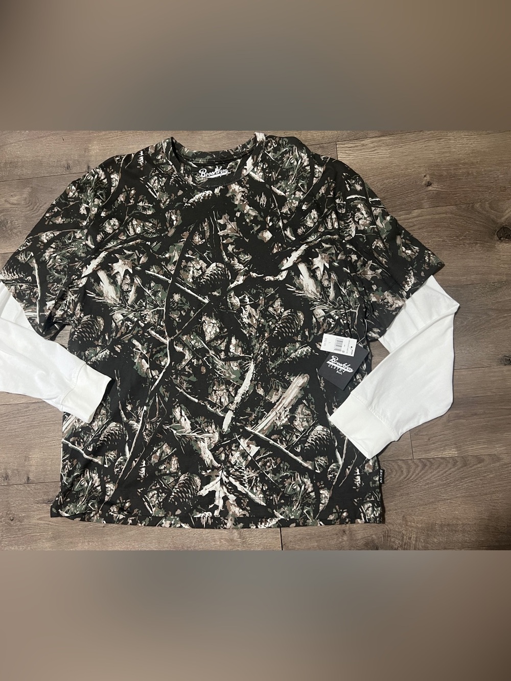 Brooklyn Cloth Long Sleeve Camo Heavyweight T-shirt Size Large New